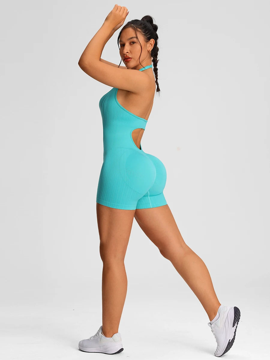 Sleeveless Backless Sculpting Romper Women Seamless Tummy Control Workout Playsuit