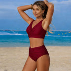 Sexy Cross Wrap Bikini Set - Push Up High Waist