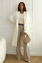 Cardigan Longo de Tricô Peluciado