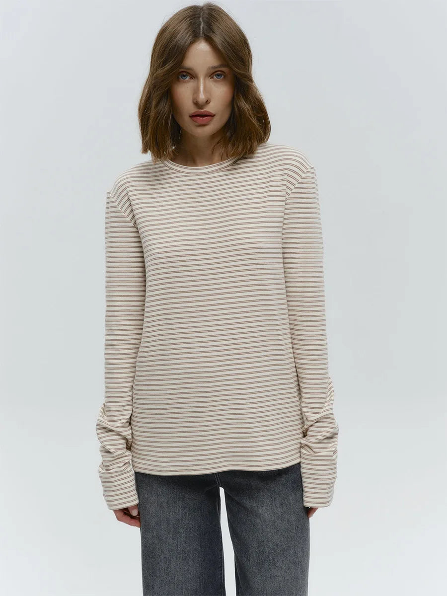 Harper Striped Twist Hem Long Sleeve Tee