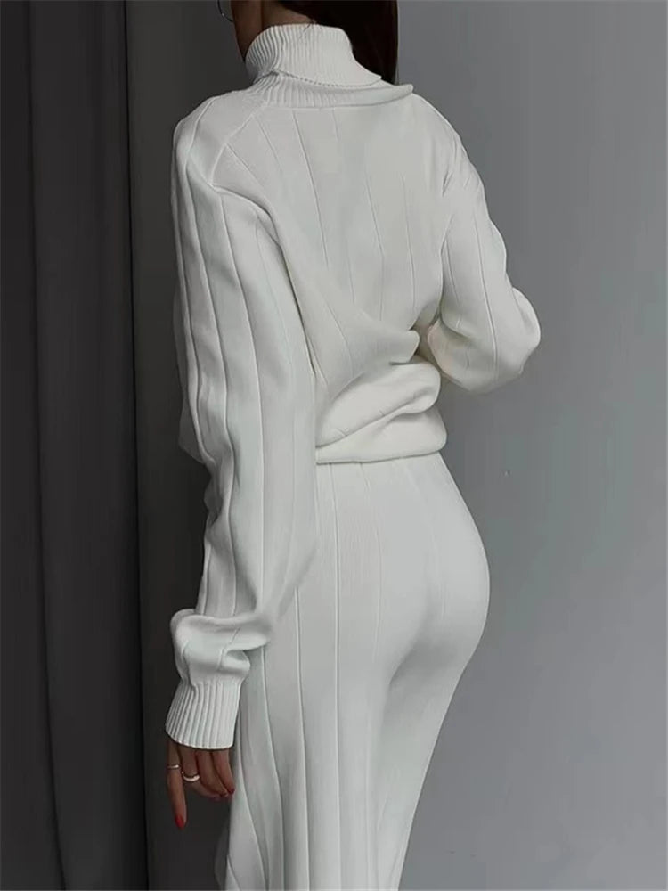 Elara Ribbed Turtleneck Knit Set