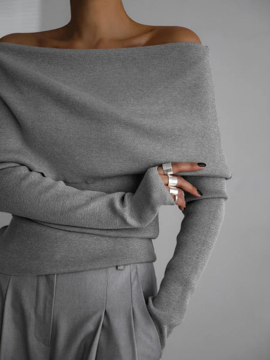 Aria Off-Shoulder Knit Sweater
