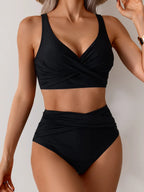 Sexy Cross Wrap Bikini Set - Push Up High Waist