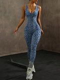 Sleeveless Backless Leopard Catsuit Jumpsuit