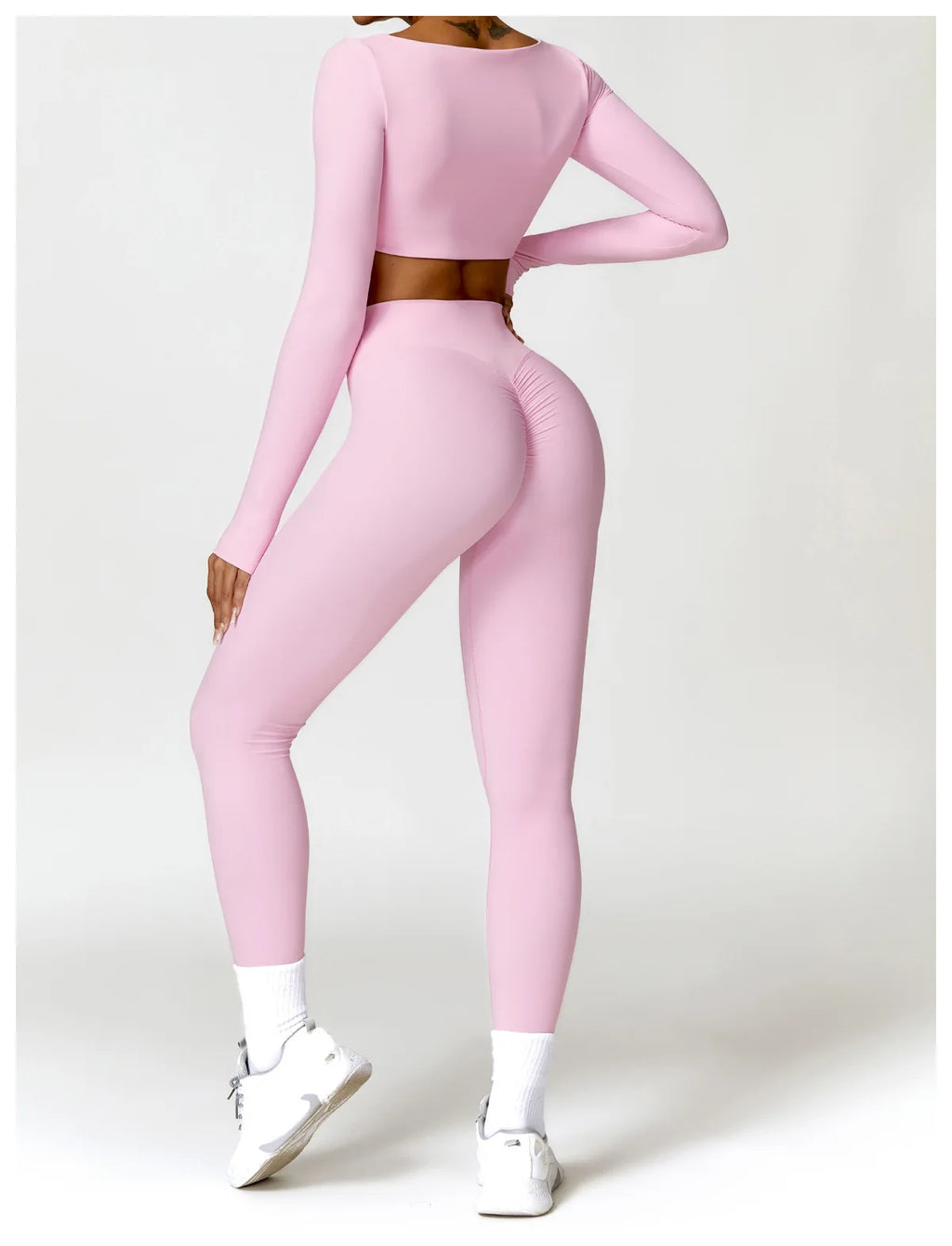 Long Sleeve Top + Leggings/Short — QuickDry Workout Set with Sculpting Fit