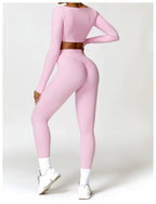 Long Sleeve Top + Leggings/Short — QuickDry Workout Set with Sculpting Fit