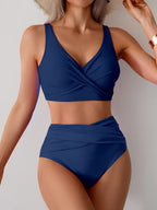 Sexy Cross Wrap Bikini Set - Push Up High Waist