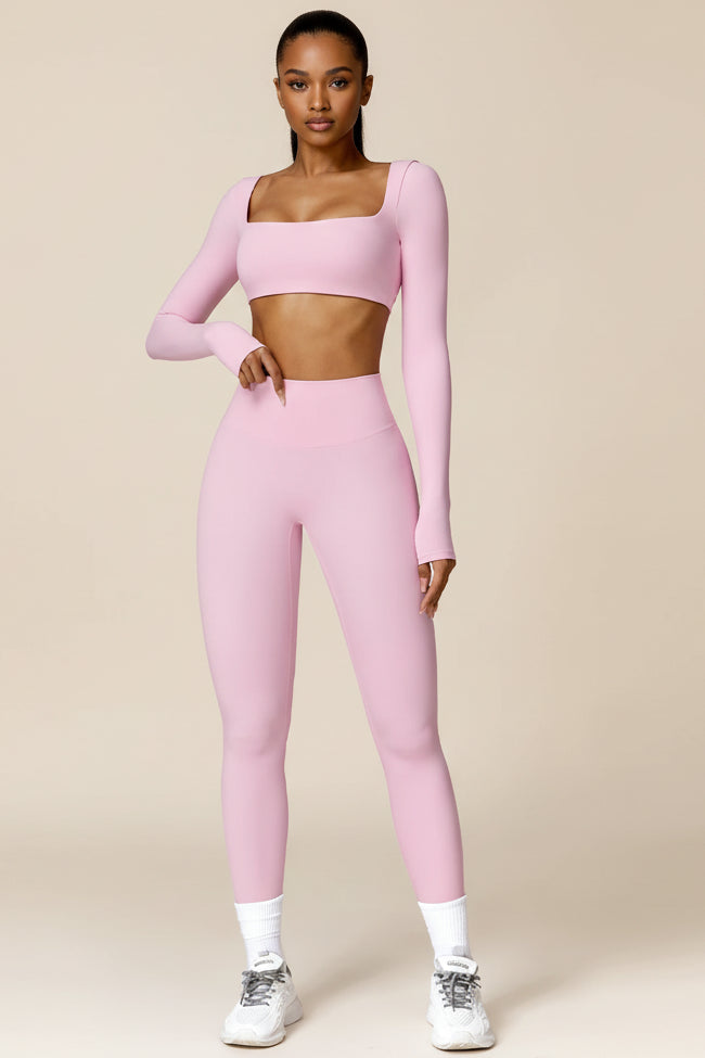 Long Sleeve Top + Leggings/Short — QuickDry Workout Set with Sculpting Fit