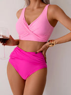 Sexy Cross Wrap Bikini Set - Push Up High Waist