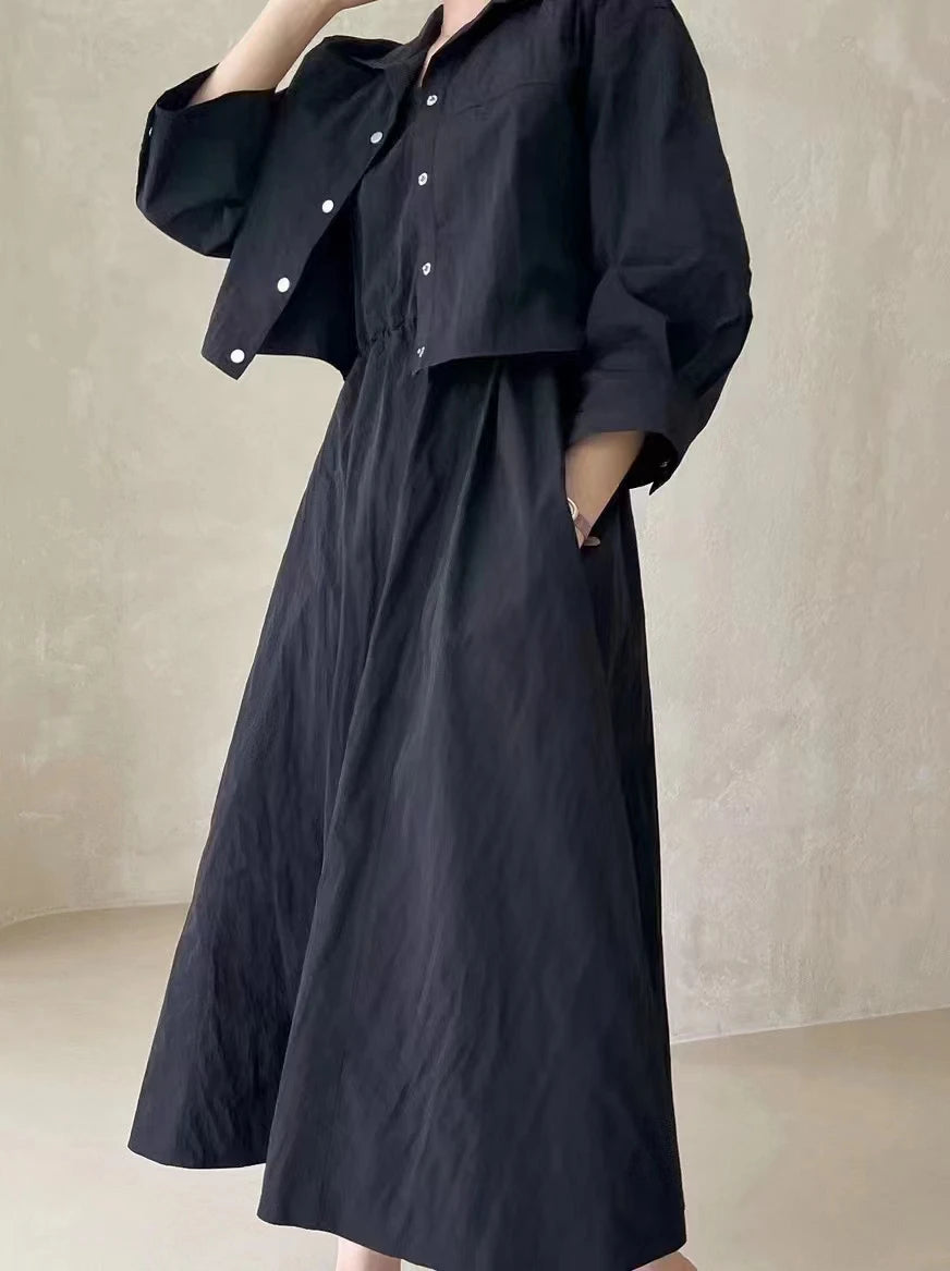 Noelle Cropped Shirt & Maxi Skirt Set