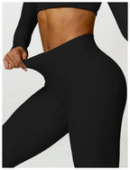 Long Sleeve Top + Leggings/Short — QuickDry Workout Set with Sculpting Fit