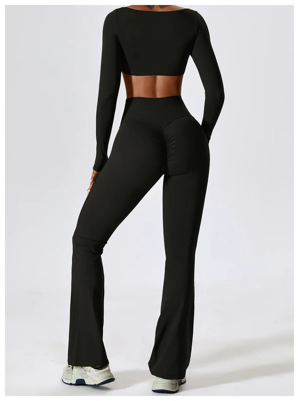 Long Sleeve Top + Leggings — Sleek Fit Workout Set with Sculpting Fit