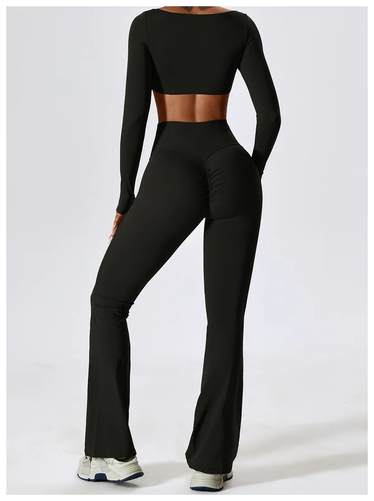 Long Sleeve Top + Leggings — Sleek Fit Workout Set with Sculpting Fit