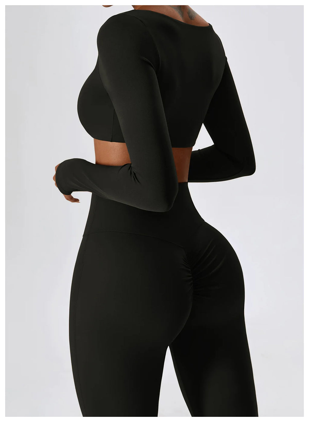 Long Sleeve Top + Leggings — Sleek Fit Workout Set with Sculpting Fit