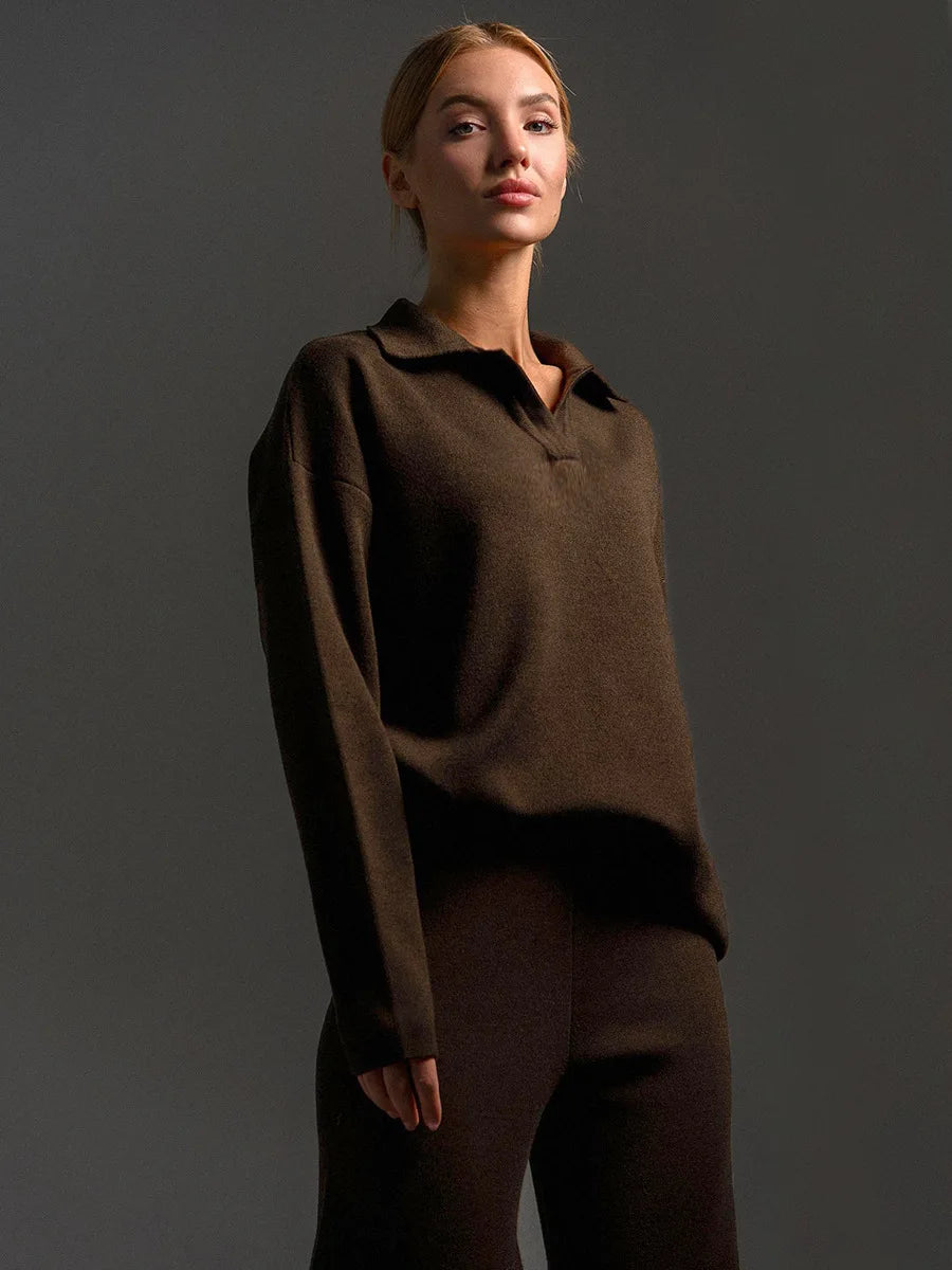 Liora Polo Knit Lounge Set