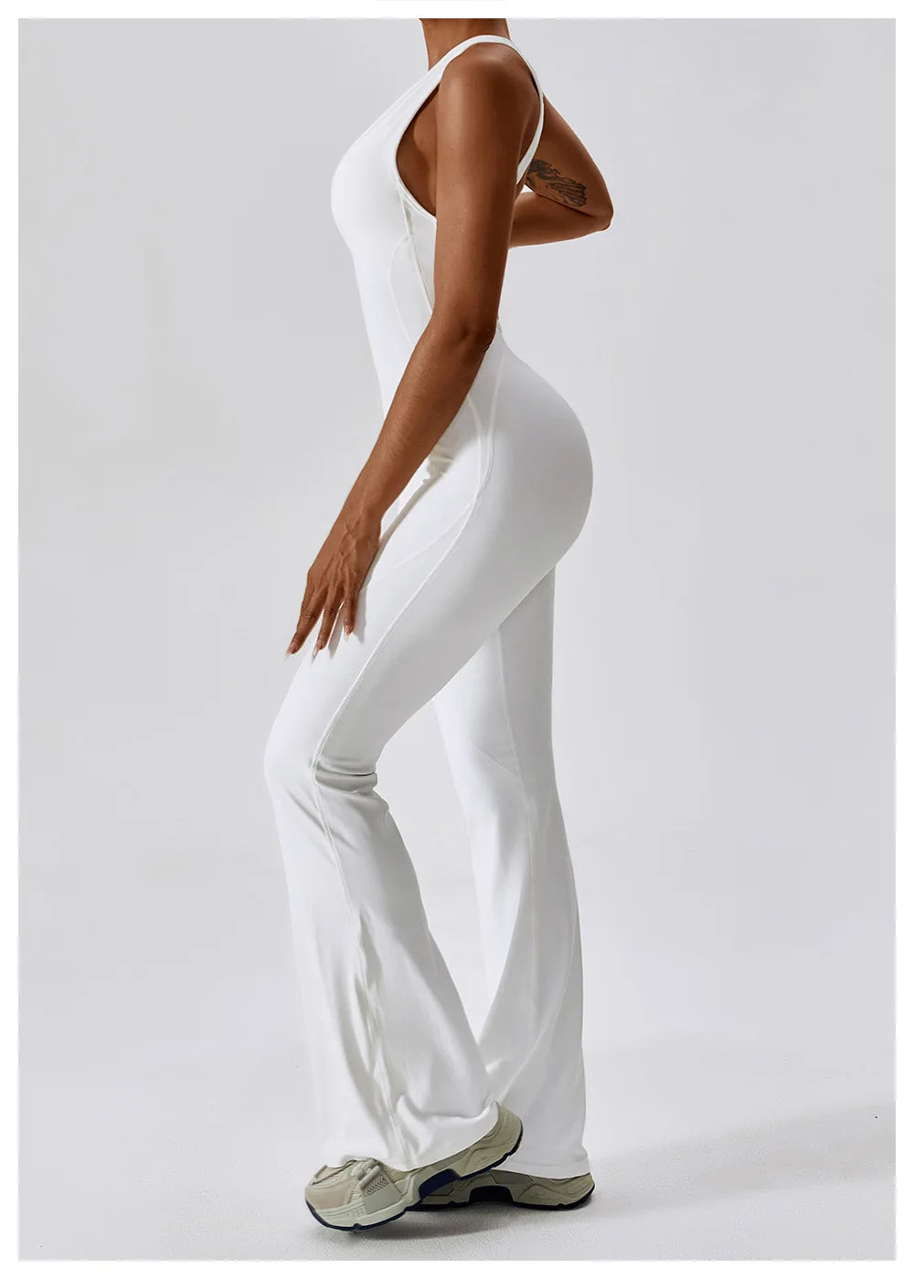 One-Piece Jumpsuit — Seamless Sculpting Fit with Flared Leg