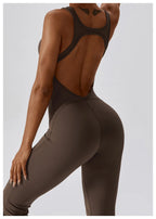 One-Piece Jumpsuit — Seamless Sculpting Fit with Flared Leg
