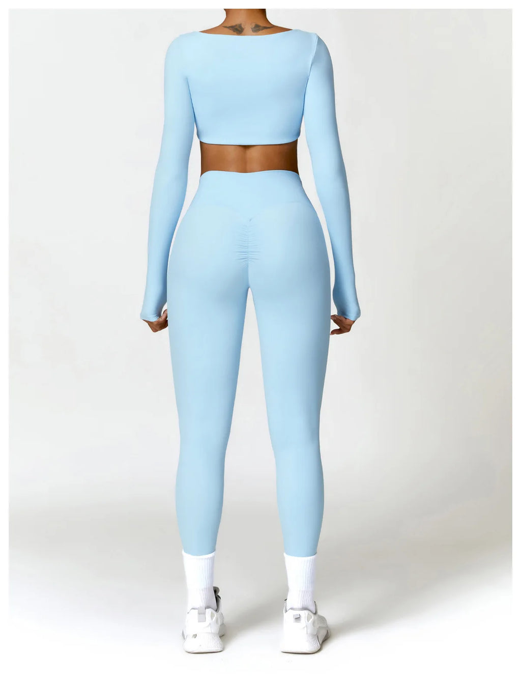 Long Sleeve Top + Leggings/Short — QuickDry Workout Set with Sculpting Fit