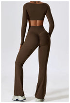 Long Sleeve Top + Leggings — Sleek Fit Workout Set with Sculpting Fit
