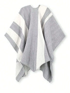 Poncho Tricot Color Block Amarrado