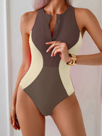Ruffle Halter One Piece Swimsuit Ruched Monokini