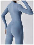 Full-Length Workout Jumpsuit — QuickDry Comfort with Sculpting Fit