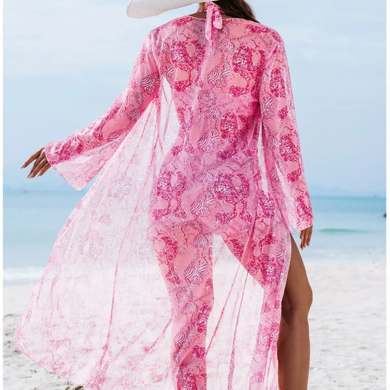 Three Piece Tankini Set Kimono Cover Up Swimwear