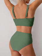 Sexy Cross Wrap Bikini Set - Push Up High Waist