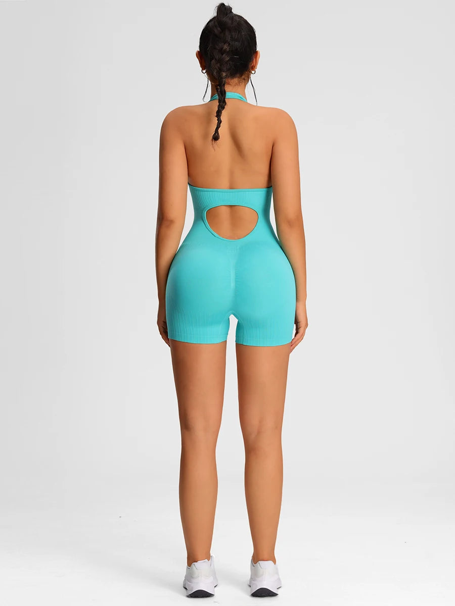 Sleeveless Backless Sculpting Romper Women Seamless Tummy Control Workout Playsuit
