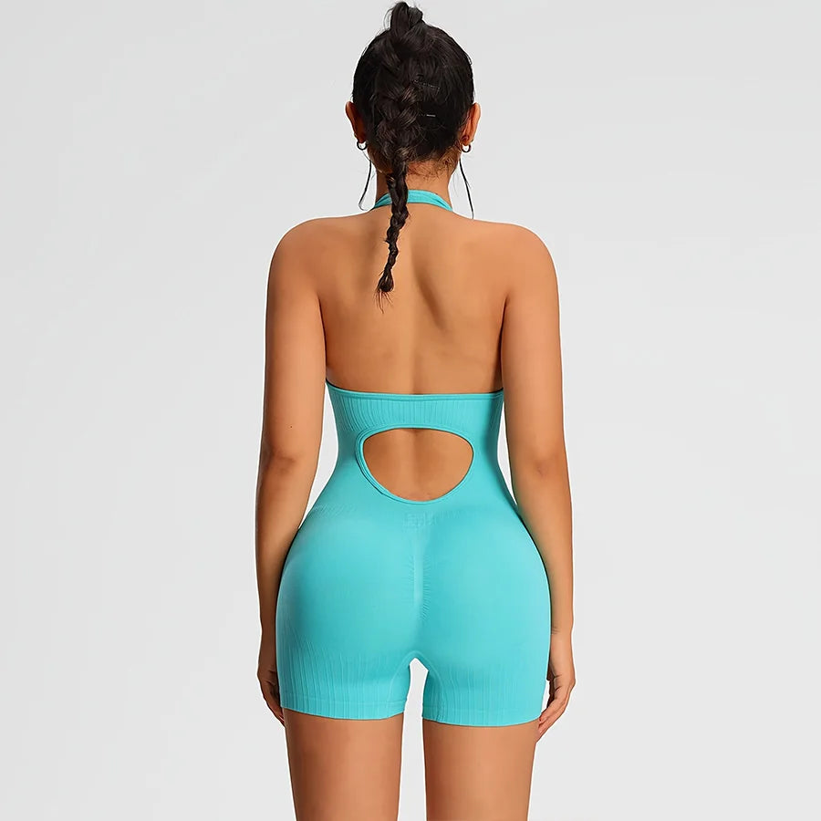 Sleeveless Backless Sculpting Romper Women Seamless Tummy Control Workout Playsuit