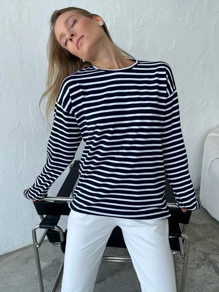 Marlowe Striped Long Sleeve Tee