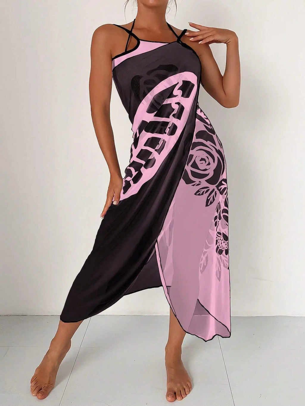 Butterfly Print Beach Cover Up Sarong Wrap Tunic