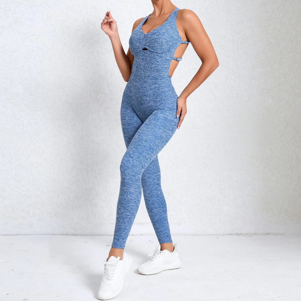 Sleeveless Cutout Back Catsuit Jumpsuit Women’s Sculpting Workout