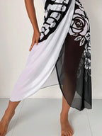 Butterfly Print Beach Cover Up Sarong Wrap Tunic