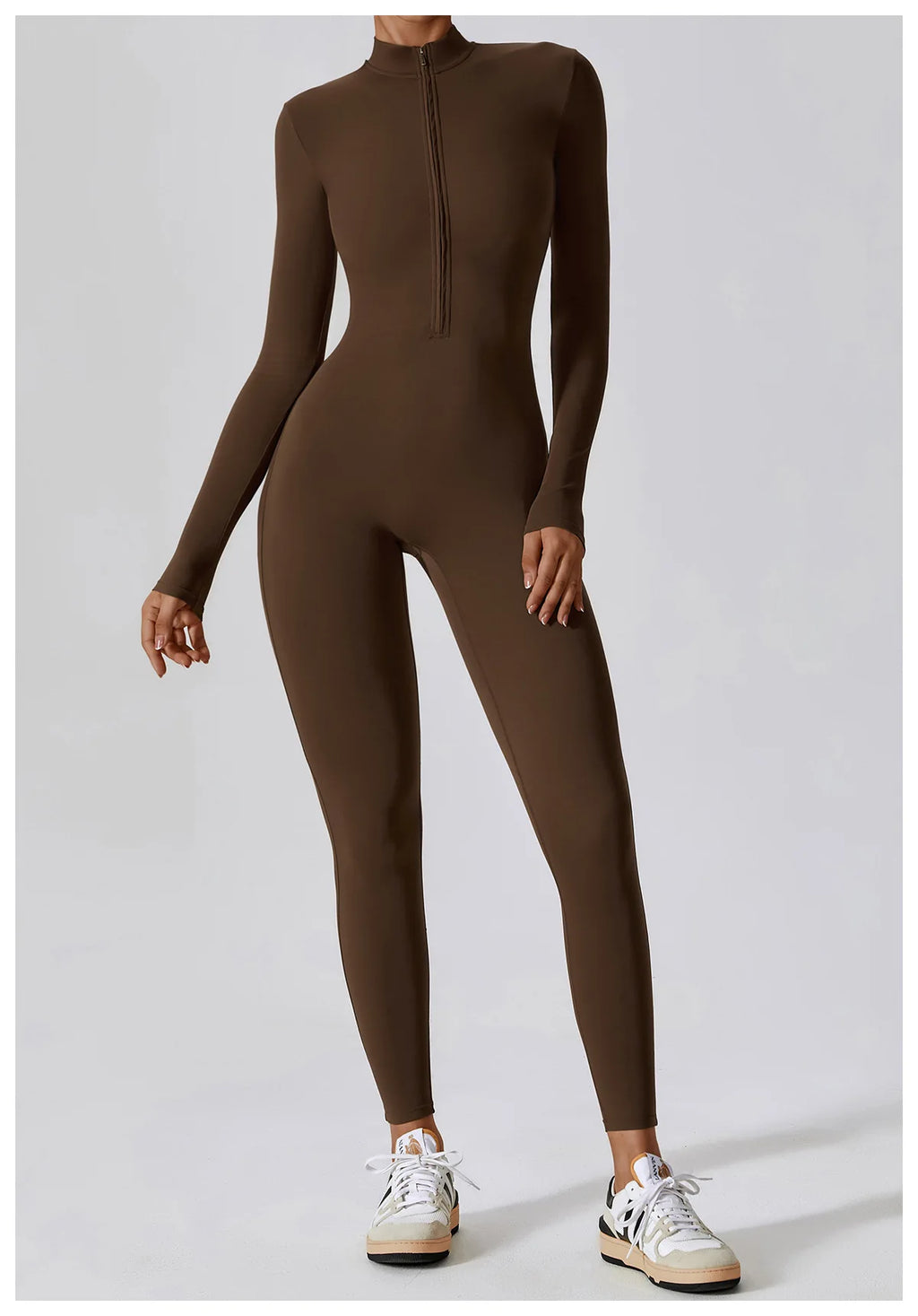 Full-Length Workout Jumpsuit — QuickDry Comfort with Sculpting Fit