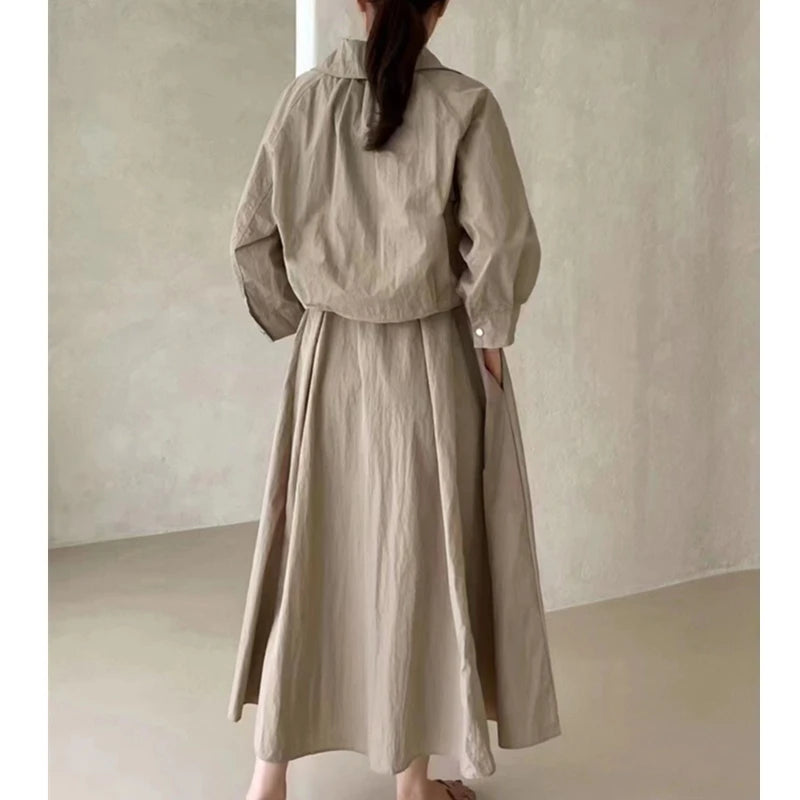 Noelle Cropped Shirt & Maxi Skirt Set