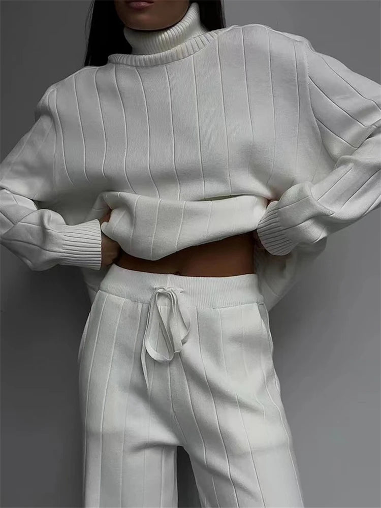 Elara Ribbed Turtleneck Knit Set