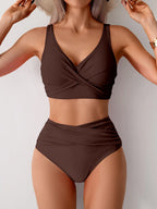 Sexy Cross Wrap Bikini Set - Push Up High Waist