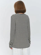 Harper Striped Twist Hem Long Sleeve Tee