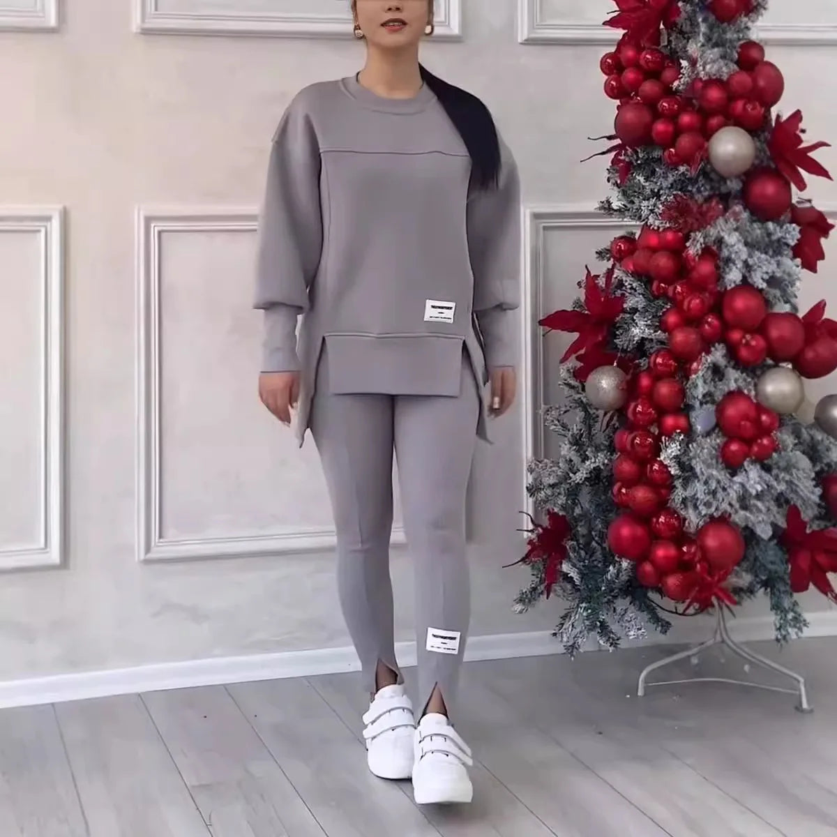 Serena Peplum Sweatshirt Set