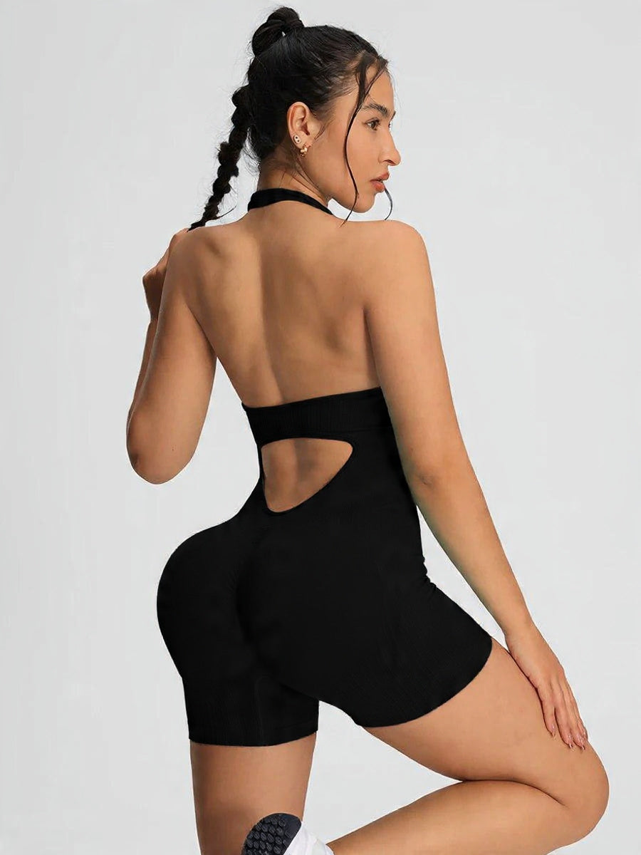 Sleeveless Backless Sculpting Romper Women Seamless Tummy Control Workout Playsuit