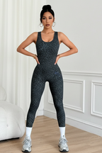 Sleeveless Backless Leopard Catsuit Jumpsuit
