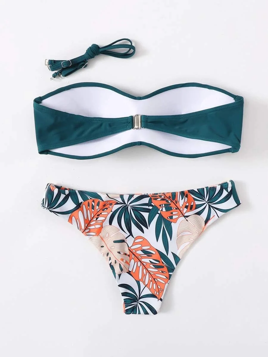 Bandeau High Waist Bikini Set Push Up Swimwear