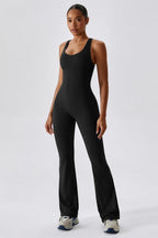 One-Piece Jumpsuit — Seamless Sculpting Fit with Flared Leg