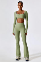 Long Sleeve Top + Leggings — Sleek Fit Workout Set with Sculpting Fit