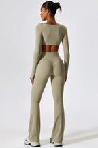 Long Sleeve Top + Leggings — Sleek Fit Workout Set with Sculpting Fit