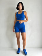 Sports Bra + High-Waist Shorts — Seamless Workout Set with Sculpting Fit