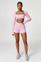 Long Sleeve Top + Leggings/Short — QuickDry Workout Set with Sculpting Fit