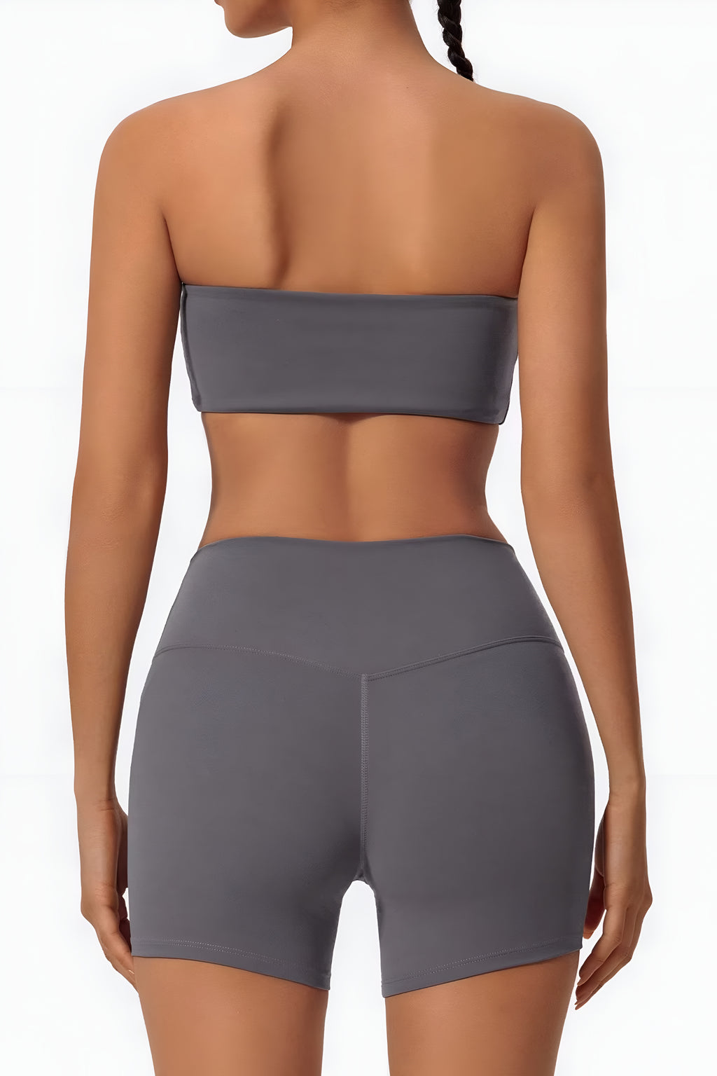 Strapless Bra + Shorts — QuickDry Workout Set with Sculpting Fit