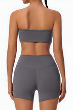 Strapless Bra + Shorts — QuickDry Workout Set with Sculpting Fit